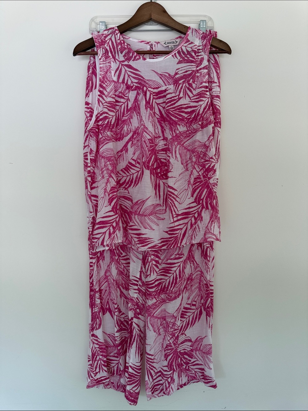 Nanette Lepore Pink and White Tropical Print Set